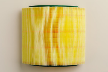 yellow air filter for car engine