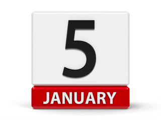 Fototapeta premium Cubes calendar 5th Januar