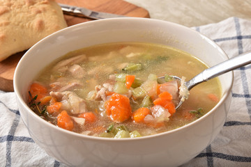 Delicious homemade chicken soup