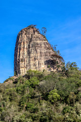 Obraz premium Rock formation composed of sandstone known as Stone Tower, in Torre de Pedra municipality, in Sao Paulo state, Brazil