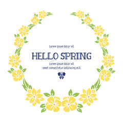 Obraz premium Beautiful crowd yellow floral frame, for hello spring cards decoration. Vector