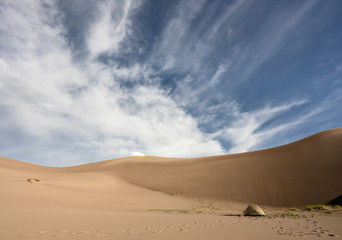 Fototapeta na wymiar Tent In Sand Dune Bowl