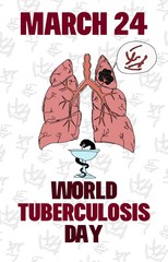 poster for tuberculosis control day. sketch poster