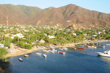  Panoramic Taganga fishing and tourist town of Santa Marta - Colombia