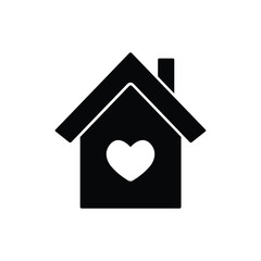 Simple love home icon vector design