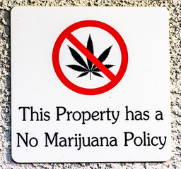 This sign declares a no Marijuana policy