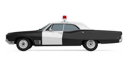 Fototapeta premium Vintage Police Car Isolated