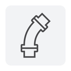 Pipe icon and flange fitting for pipeline connection with valve and other pipe. For transportation liquid or gas i.e.crude, oil, natural gas, sewage, wastewater. Also for plumbing and irrigation.