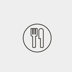fork and knife icon vector illustration symbol for website and graphic design
