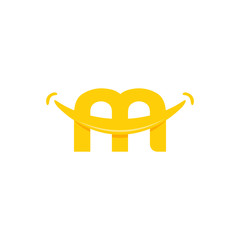 smile letter m logo vector