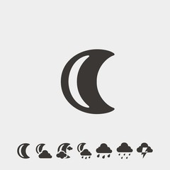 moon icon vector illustration symbol for website and graphic design