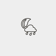 moon at night icon vector illustration symbol for website and graphic design