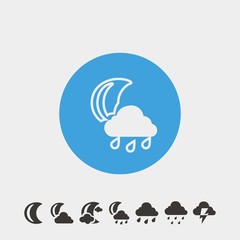 moon at night icon vector illustration symbol for website and graphic design