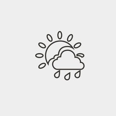 rainycloud icon vector illustration symbol for website and graphic design