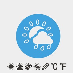 rainycloud icon vector illustration symbol for website and graphic design