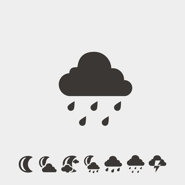 raining icon vector illustration symbol for website and graphic design