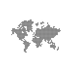 World blank map vector . World digital map template . Worldmap worldwide . black World map . Colorful map of the world . earth digital vector template . sphere dots globe surface