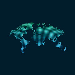 World blank map vector . World digital map template . Worldmap worldwide . black World map . Colorful map of the world . earth digital vector template . sphere dots globe surface