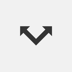 2 way road icon vector illustration symbol for website and graphic design