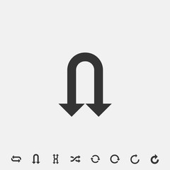 u turn arrow icon vector illustration symbol for website and graphic design