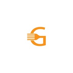 G letter fork logo template vector icon design