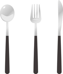 スプーンとフォークとナイフのイメージイラスト