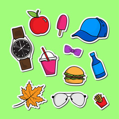 vector design of fashion style and fast food