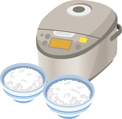 ご飯と炊飯器のイメージイラスト