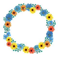 ガーベラとパンジーフレーム