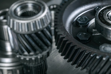 Close-up of a metal automobile spare part