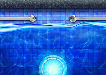 under water swimming pool lighting with stainless handle