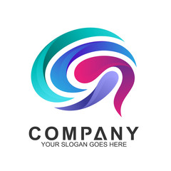 abstract brain logo, Colorful logo template