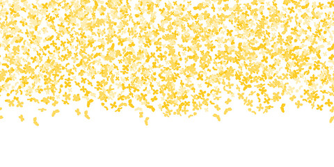 Floral pattern. Bright small flower pattern background with sweet osmanthus.  Confetti falling on white background. Color confetti for greeting cards, wedding invitation, gift packages.