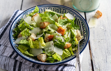 Caesar salad with parmesan and homemade croutons.