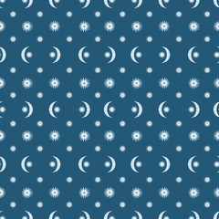 Seamless pattern star moon.Vintage magic style.