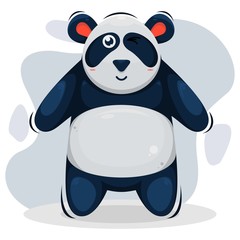 Cute panda mascot cartoon design vector