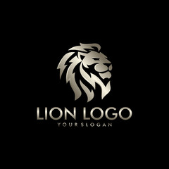 Lion Head Logo Design Template Vector illustration © nrsha