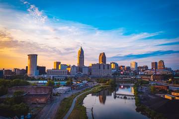 Fototapeta na wymiar Sunset in Cleveland, United States