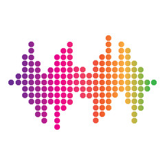 Audio technology  music sound waves vector icon illustration
