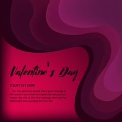 Valentines day holiday posters or banners. Paper cut style layered pink background Color 3d cut out paper effect abstract background. Colorful vector design templates.