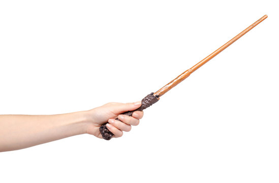 Wooden magic wand, wizard and magician tool.
