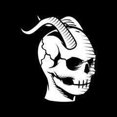vector illustration skull ,isolated easy to edit