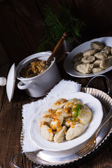 Szare kluski, Polish dumplings with sauerkraut