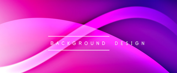 Dynamic trendy fluid color gradient abstract background with flowing wave lines. Vector Illustration