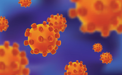 coronavirus 3d illustration concept. pandemic virus background. global health warning