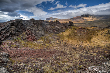 Crater of the Saxholl volcano - Iceland