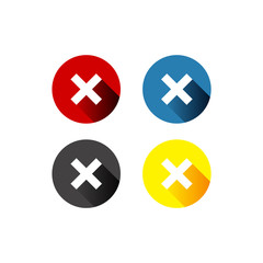 Obraz premium Check mark / check, x or approve & deny line art vector icon for apps and websites, cancel icon,vector illustration. Flat design style. vector cancel icon illustration isolated on White background,