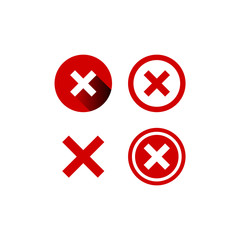 Fototapeta premium Check mark / check, x or approve & deny line art vector icon for apps and websites, cancel icon,vector illustration. Flat design style. vector cancel icon illustration isolated on White background,