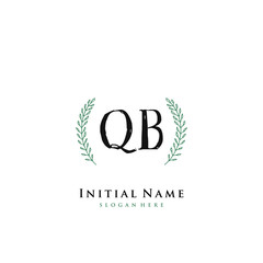 QB Initial handwriting logo vector