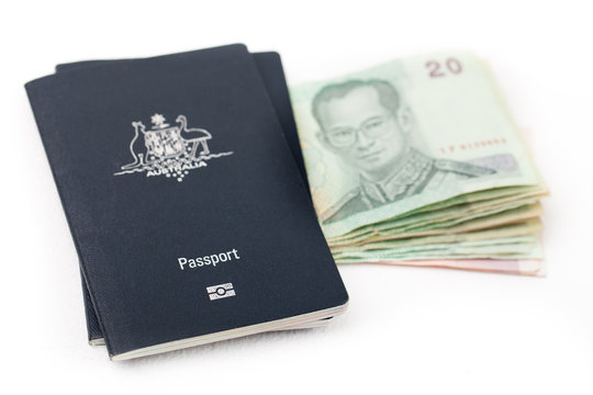 Australian passports with Thai Baht 